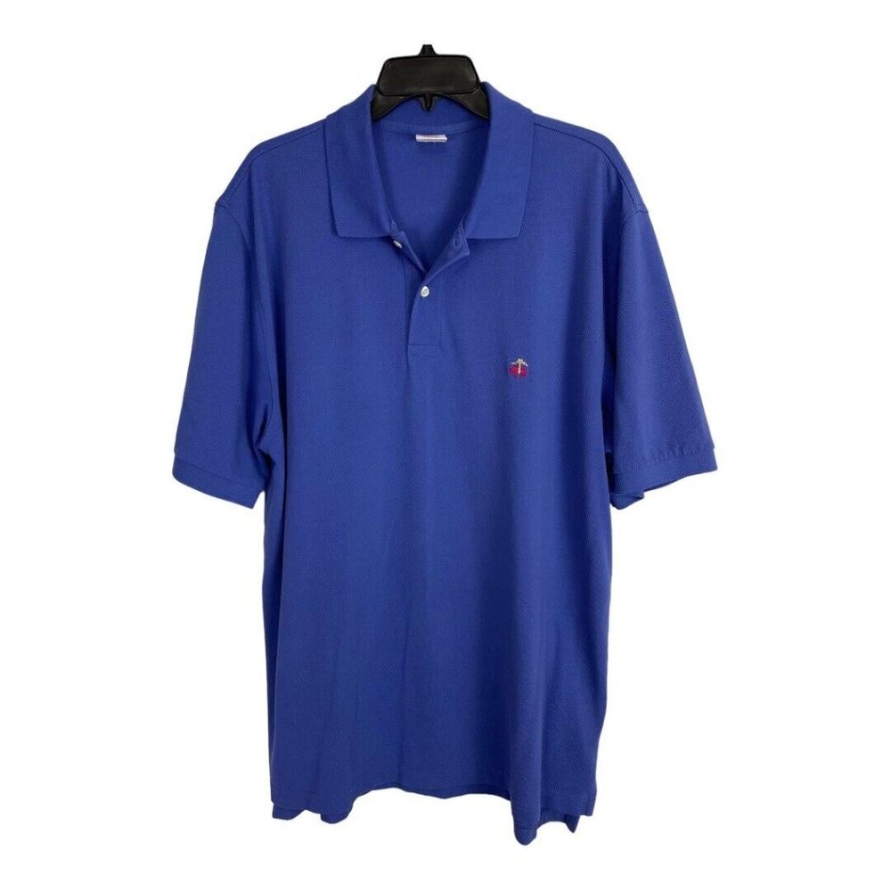 Brooks Brothers Mens Shirt Polo Adult Size XL Blue Short Sleeve Causal Shirt